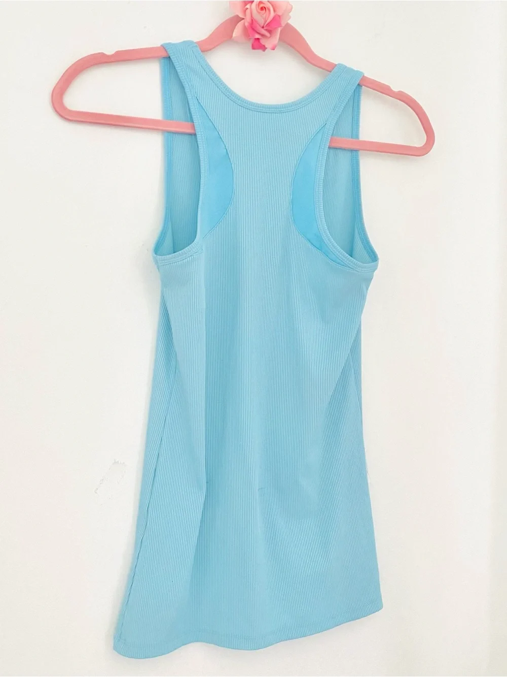 💕Pretty Blue Ribbed Racerback Tank Top SZ M - Picture 5 of 8